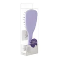 Purple silicone scalp massager shampoo brush with wide teeth in transparent box packaging - PVC Box / Taro Purple