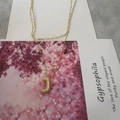 Double-layered gold necklace with satellite chain and letter J crystal pendant - Letter J