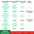 64-piece luminous snowflake sticker set in varied sizes for Christmas wall decor - BQ028 Enhanced Version (Static)