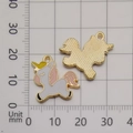 Enamel unicorn pendants in white and gold finish for DIY jewelry making and crafts - Pink Enamel Unicorn 20x20