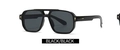 Retro oversized black square sunglasses with golden cross rivets on thick acetate frames - C1 Black Frame Black Lens