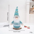 Gnome de Noël en peluche bleu 28x16cm avec motif de flocons de neige blancs sur le chapeau - Gnome Père Noël Bleu