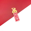 DIY Chinese New Year rabbit charm with Kai Yun blessing tag on red and white background - Lucky Luck