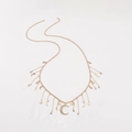 Cadena de cuerpo dorada con estrellas y lunas con pedrería para mujeres - Estilo Estrella Luna Dorada