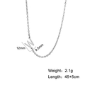 Silver stainless steel necklace featuring a letter W pendant size 12x9.5mm with 45cm chain - Letter W