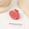 Pink glitter shell claw clip with gold lines, small acetic acid hair accessory for women - Light Pink with Logo