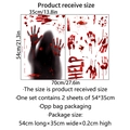 Detailed size chart for Halloween bloody handprint wall stickers set of two pieces - DJ8008 (Frosted Blood Hands/Set of 2)