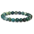 Natural sunstone and moss agate beaded bracelet for men and women with green stone finish - Moss Agate