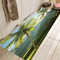 Absorbent flannel rug with scenic palm tree and terrace landscape for kitchen and hallway - 40x60cm / Tropical Terraces (Style 1)