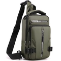 Olive green tactical sling bag with multi-pocket design and adjustable black strap - Standard 5-Pocket / Army Green