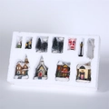 Set villaggio natalizio da 10 pezzi con case a LED e figurine in imballaggio - Set 2