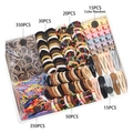 Girls hair accessory gift set including elastic bands and colorful flower clips - 830PCS-TZ-17 Boxed Set