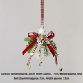 Campanella di Natale in vetro con fiocco di velluto rosso e aghi di pino per l'albero - Stile Stella Ago di Pino Velluto Rosso (A)