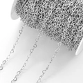 Catena a cuore argentata su grande bobina per creazione di gioielli e collane fai-da-te - 1m/3,5mm di Larghezza / Argento