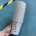 White disposable paper cups with rose gold foil dots pattern in plastic wrap - Rose Gold Dots Paper Cups x24