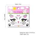 Cute pink cat face stickers with glitter ears and whiskers for Halloween face makeup - No. 3 Cat Face Stickers