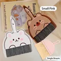 Mini pink bear cartoon desk broom and dustpan set for kids cleaning tool - Pink Single Broom - Small