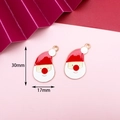 Santa Claus enamel alloy pendant for DIY jewelry, festive red and white, size 30mm x 17mm - 20# Santa Claus