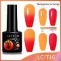 Thermal color changing nail gel LC-T16 transitions from vibrant orange to deep red - 16 (Red to Orange)