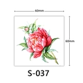 3D watercolor red peony flower tattoo sticker S-037 measuring 60x60mm for women - Watercolor Red Peony Style (S-037)