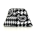 Borsa pochette in maglia con motivi pied de poule e paisley neri e bianchi - Fiore Di Anacardo Senza Catena / Qianqianzi