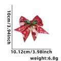 Red Christmas bow with Merry Christmas text, golden bells and green holly leaf decor - One Size / Type E/Red Glitter