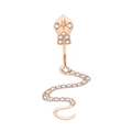 Dettaglio piercing ombelico a serpente oro rosa con cristalli pavé su acciaio inossidabile - Oro Rosa/Zirconia Bianca