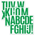3-inch bold green uppercase letter and number stickers for car mailbox decoration - Green Letters A-Z/3 Sheets Set