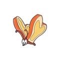 Colorful butterfly enamel pin with orange and yellow wings for children clothing - Yellow Butterfly (QHXZ2055)