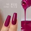 Plant-based gel nail polish F132 in berry plum color with glossy and matte finish - F132 Plum