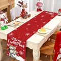 Roter Weihnachts-Tischläufer mit Schneemann-Motiv für eine festliche Tischdekoration - 181x35.5cm / Cowboyhut Weihnachts-Schneemann