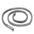 Collar de cadena de caja de 6mm de acero inoxidable con cierre cilíndrico plateado - Color Acero Arenado (KN119348-KFC)