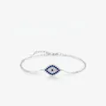 Elegantes Armband aus 925er Sterlingsilber mit blauem und weißem Zirkonia-Auge - 925er Silber / 925 Sterlingsilber