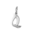 Polished silver heart-shaped alphabet Q pendant made of durable stainless steel - Letter Q / Silver