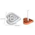 Heart-shaped resin mold for DIY candle holder tray with size dimensions 17.9cm - Heart