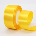 Roll of bright yellow satin ribbon with 4cm width for gift wrapping and floral decoration - 4cm x 22m / 16# Golden Yellow