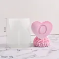 Siliconen mal LOVE hart roos kolom kaars met letter O ontwerp, maat 8,1cm x 7cm - Letter O - Hart Bloem Kolom / Wit