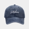 Dunkelblaue gewaschene Baumwoll-Baseballkappe im British Retro Stil mit Stickerei - Marineblau