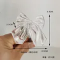 Transparent acrylic bow Christmas tree light accessory topper with vertical stripe texture - Large Bow Accessory (8mm Socket)