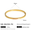 Specifiche dettagliate del bracciale in acciaio dorato con zirconi rosa - Zirconia Rosa (NB-B6298-PK)