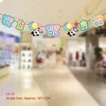 Cartoon panda children's day party banner with colorful balloons and 18x21cm flags - Panda Banner (LU-21)