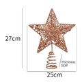 Rose gold glitter star Christmas tree topper with spiral base measuring 25x27cm - 25cm / Rose Gold