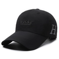 Black quick-dry sports baseball cap with WHAT A SITUATION embroidery and H letter logo - Adjustable / Black