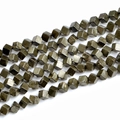 Fil de perles de pyrite cubiques en laiton métallique naturel pour création bijoux - Cube Diagonal 6*6mm