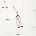 Angelo di Natale in legno e peluche rosa, decorazione fatata da 10cm con ali d'argento - No. 1 Angelo