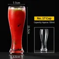 Sleek 550ml tall glass cocktail cup with curved waist for mojitos and juice - Style 17 Juice Glass