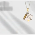 Titanium steel envelope book locket necklace in gold and silver for son in German - 55 Two-tone German Son Style