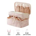 Pink unicorn travel organizer bag with double-layer storage for bras and underwear - Double Layer Drawstring Privacy / Dreamy Pink Unicorn