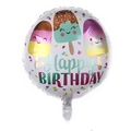 Round happy birthday foil balloon with colorful popsicle graphics and confetti design - 18 Inch Y (Cartoon Popsicle)