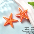 Bright orange resin starfish DIY charms with white textured dots, 2.8cm size - Orange Thin Starfish